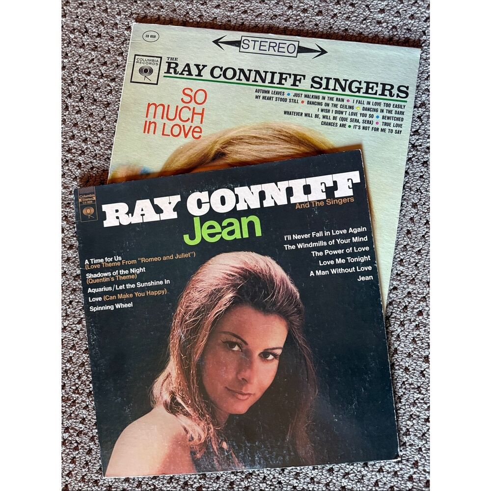Lot of 2 Ray Conniff Jean Vinyl Record Albums- vintage